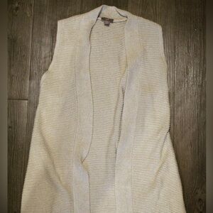 J. Jill Cream Open-Front Knit Vest